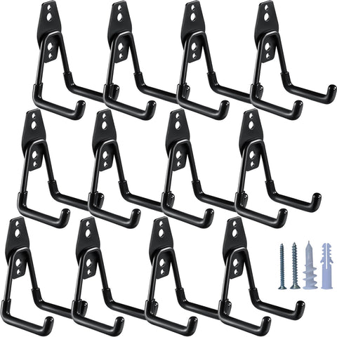 HUPBIPY 12-pack garage hooks with 2.8-inch U-shape for organized storage.