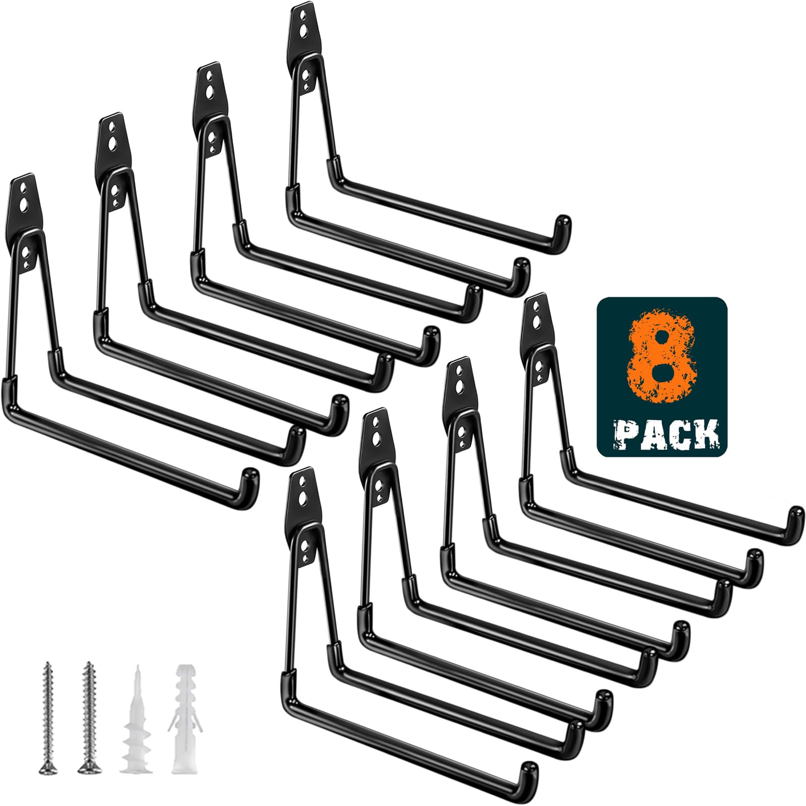 HUPBIPY heavy-duty garage hooks on wall for secure ladder storage