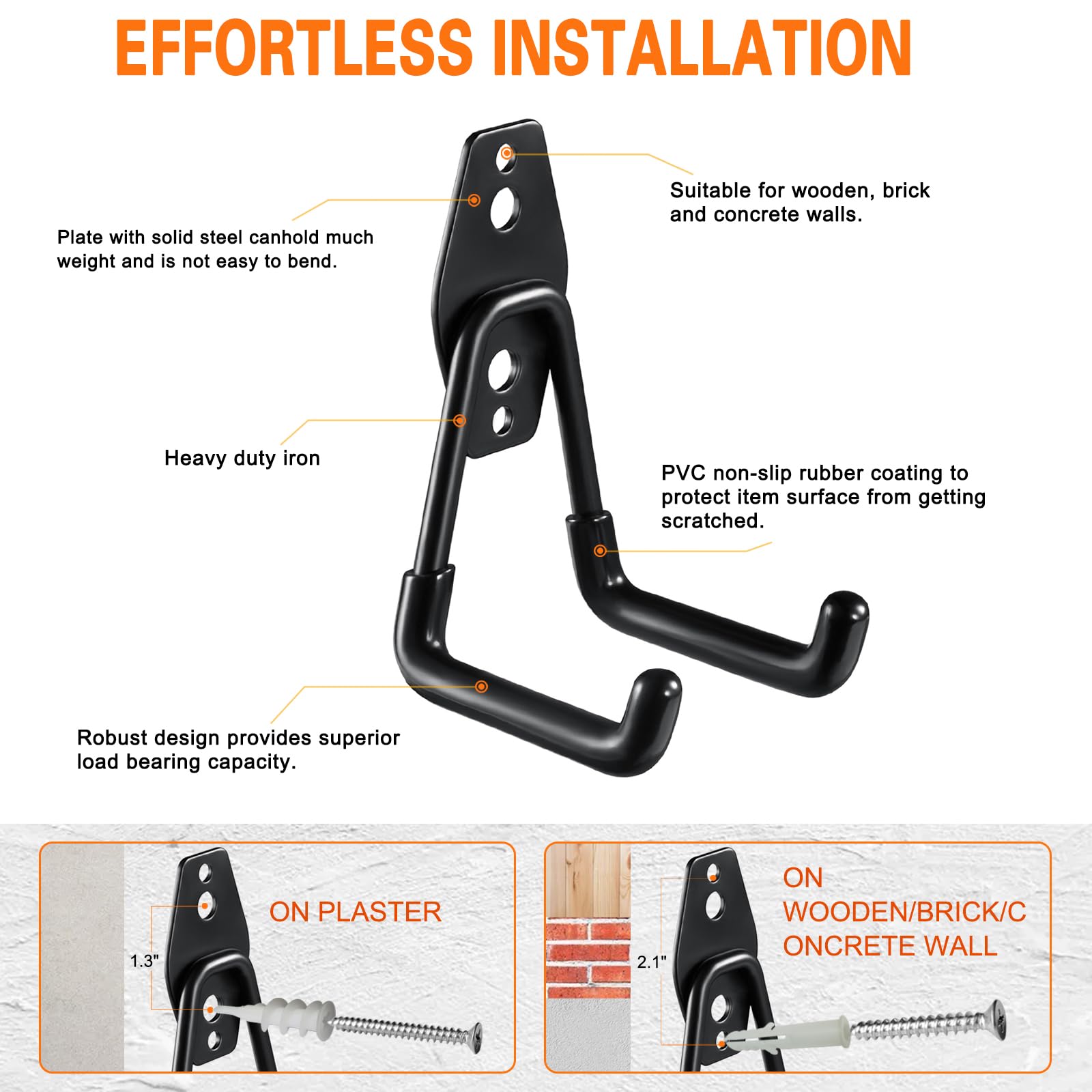 HUPBIPY heavy-duty steel with non-slip coating protects surfaces.