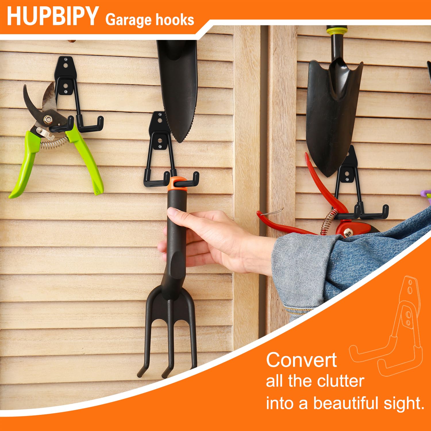 HUPBIPY screws and wall plugs included for easy brick, concrete, or wood mounting.