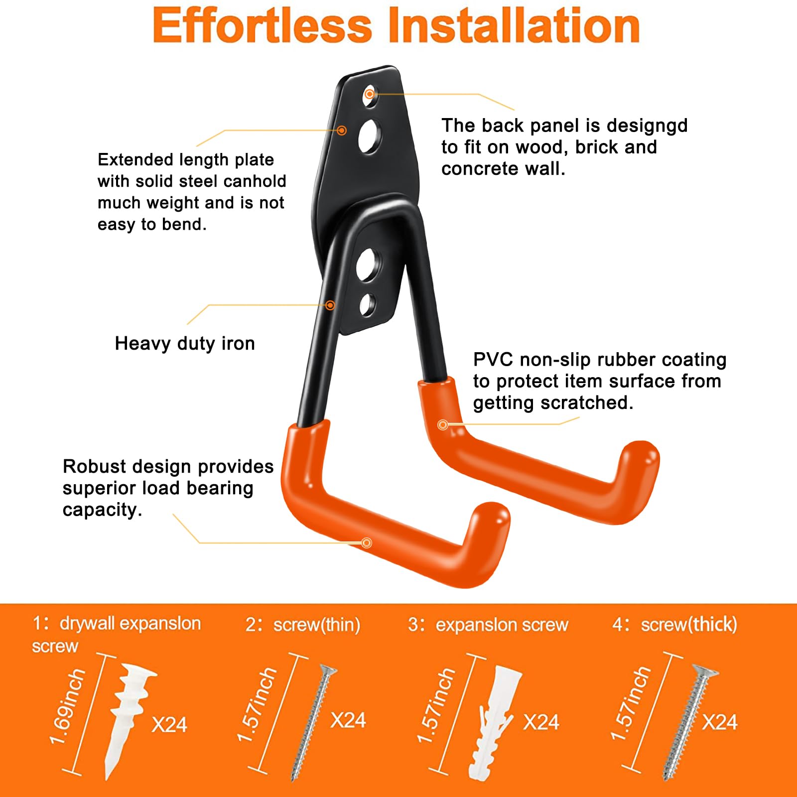 Tubular double hooks design by HUPBIPY provides extra stability for heavier gear
