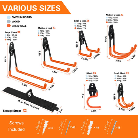 HUPBIPY wall-mounted storage keeps ladders and bikes off the floor.
