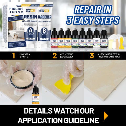 Hupeyna ceramic tile scratch fix provides a blended, durable finish.
