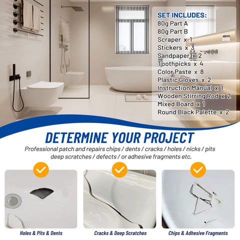 Hupeyna color mix options suit various porcelain repairs.