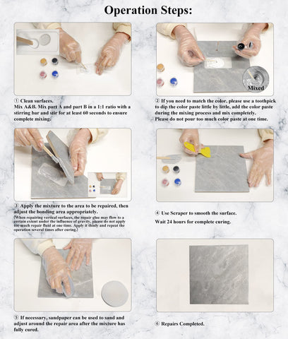 Hupeyna fiberglass shower repair kit fixing a chip on glossy tile.