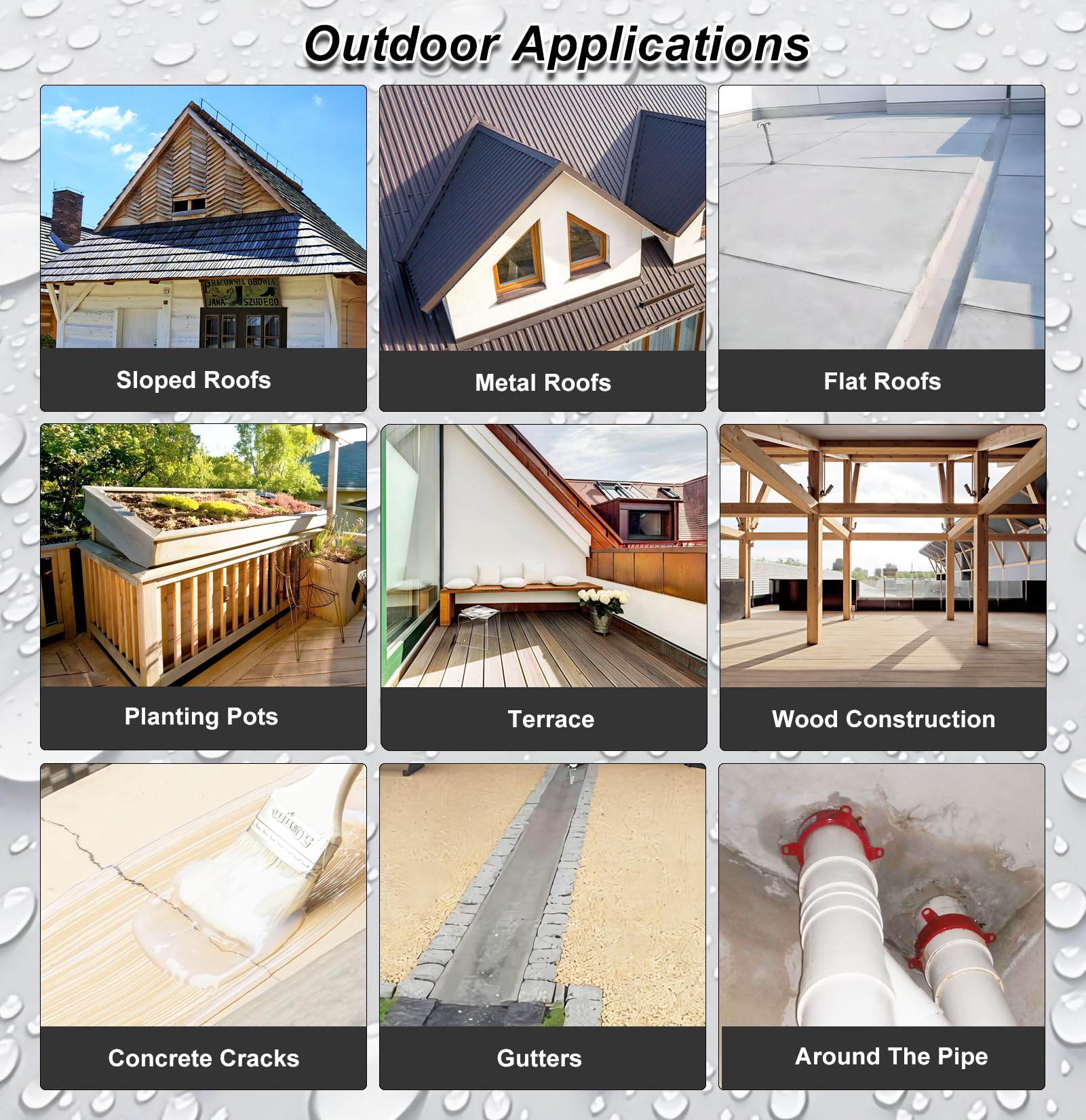 Hupeyna protective film dry and wet conditions suggests flexible waterproofing as needed.