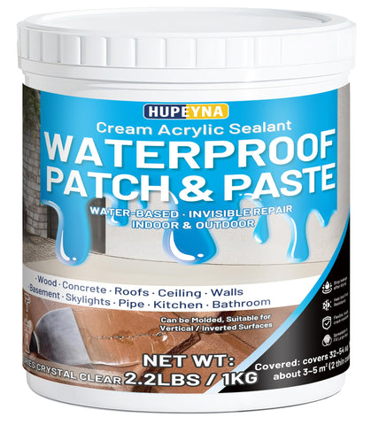 Hupeyna waterproof patch seal paste bottle for quick, invisible leak repairs on various surfaces.