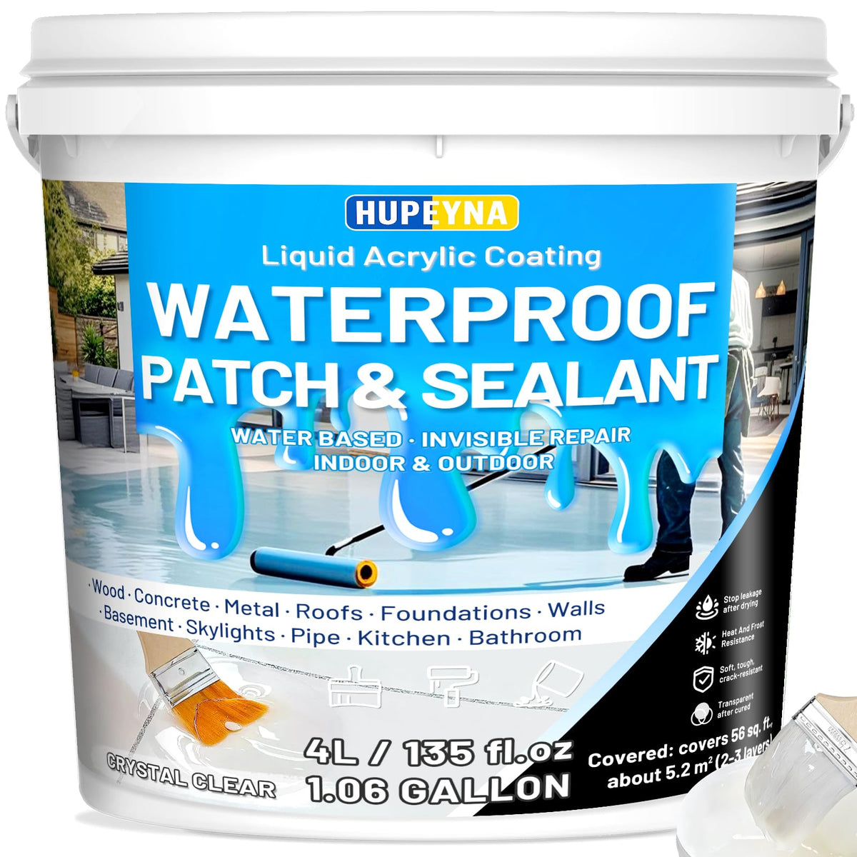 Hupeyna waterproof sealant application brush for seamless, long-lasting protection.