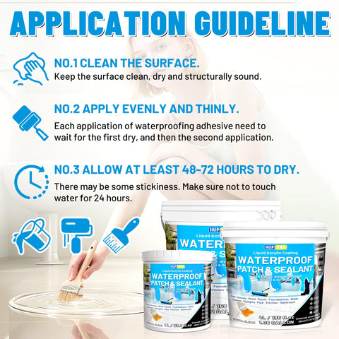 Hupeyna sealant pour application illustrates fast, uniform coverage for cracks.