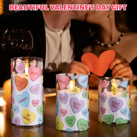 Huquary 3x5 inch LED pillar candle for shelves and tables