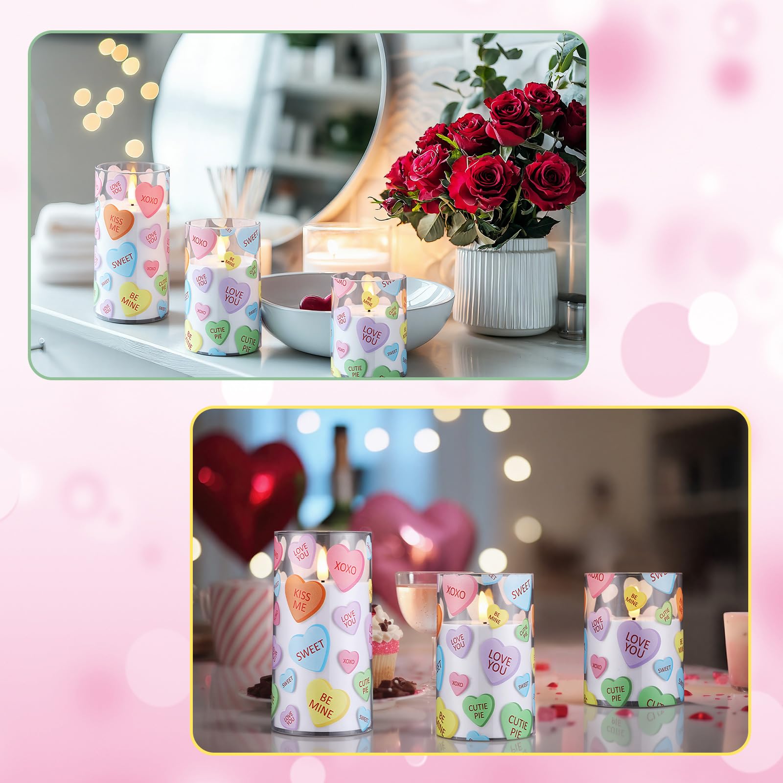 Huquary 3x6 inch LED pillar candle creates warm dining ambiance