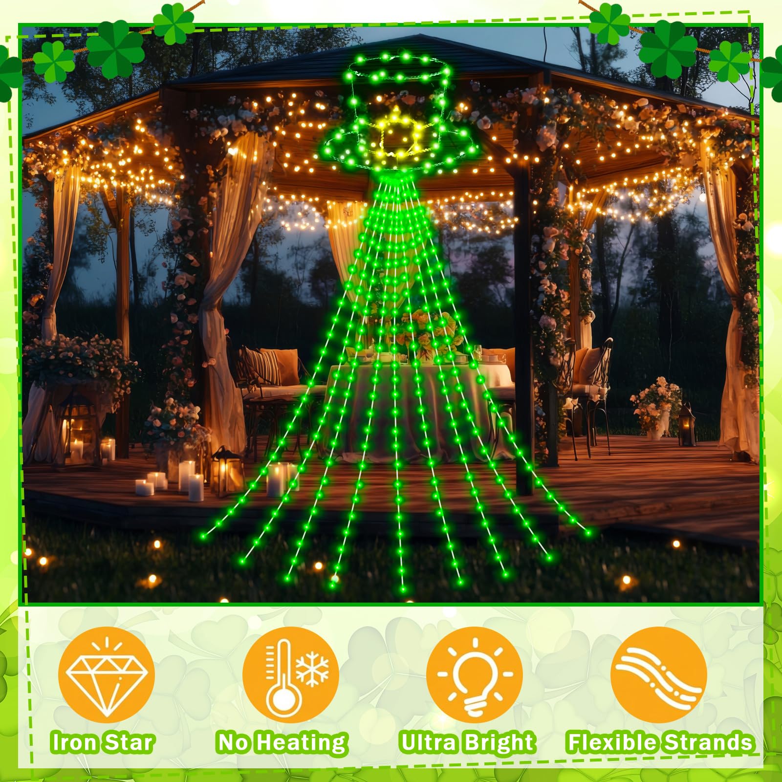 Huquary green-yellow leprechaun hat adds playful focal point to celebrations