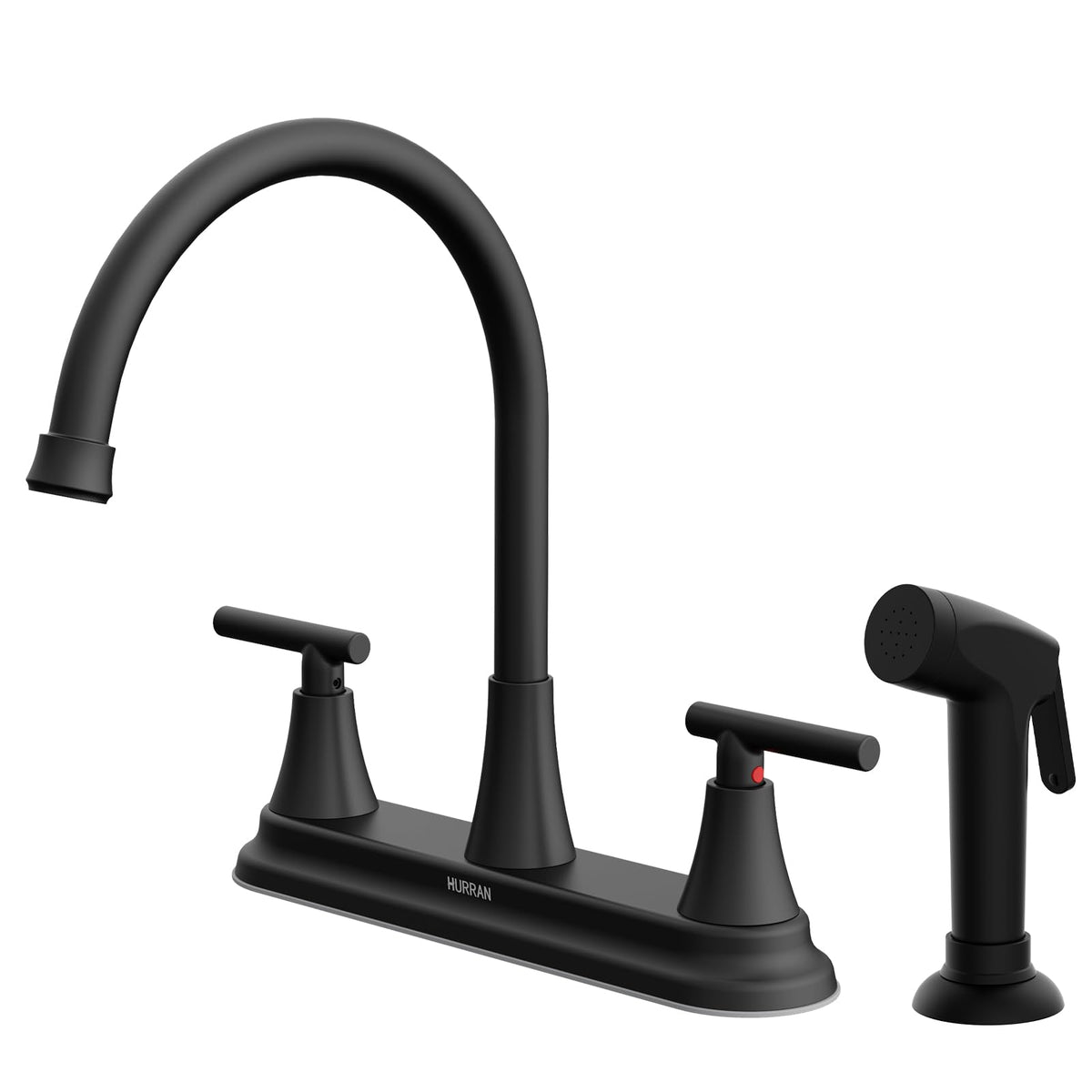 Hurran 2-handle kitchen faucet with precise temperature control.