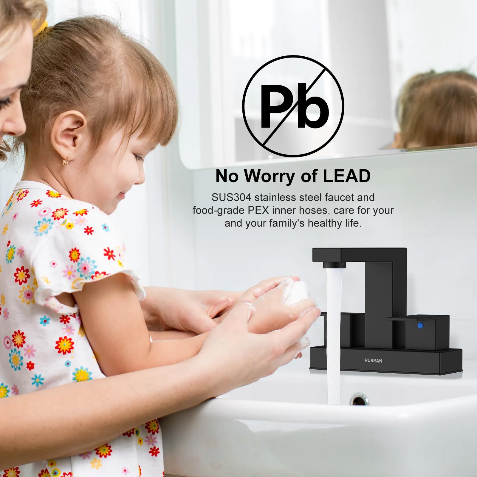 Hurran 3-hole centerset sink compatibility with various vanities.