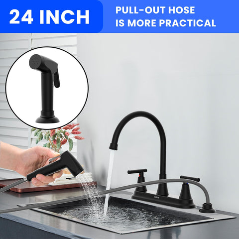 Hurran 360-degree swivel high-arch spout for flexible cooking tasks.