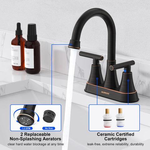 Two-handle design with ceramic cartridges for smooth temperature control
