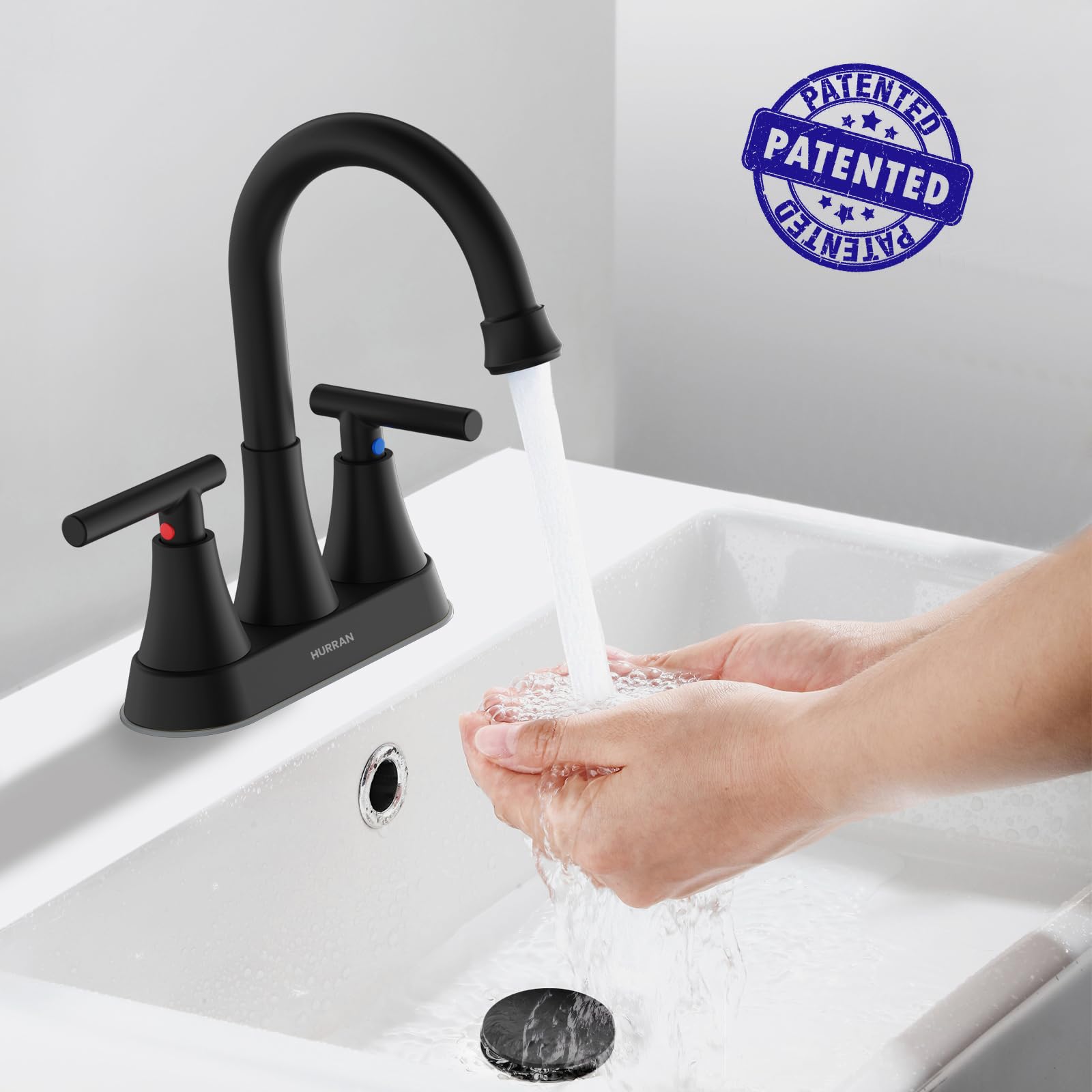 Hurran bathroom faucet 3-hole installation steps image for easy, DIY-friendly setup
