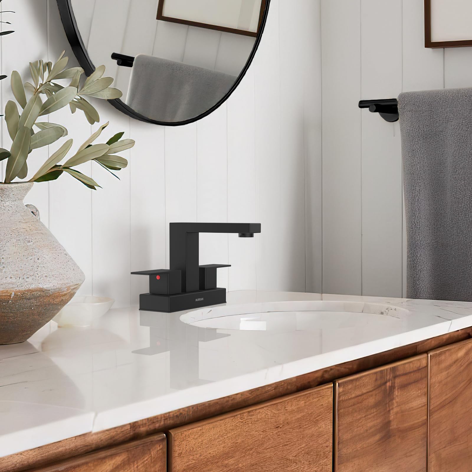 Hurran matte black finish complements modern and RV bathrooms decors