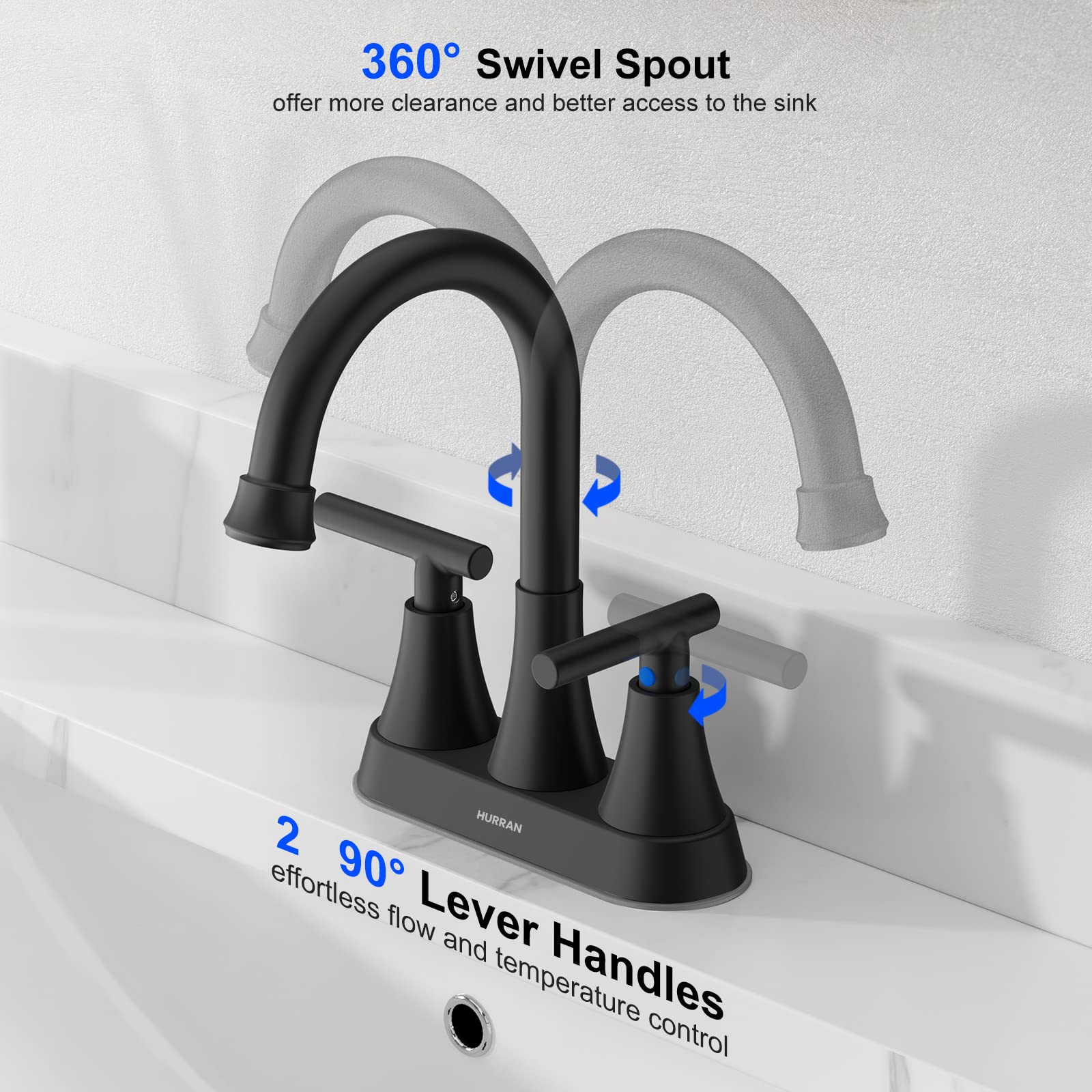 Hurran pop-up drain image showing overflow and built-in strainer for daily use