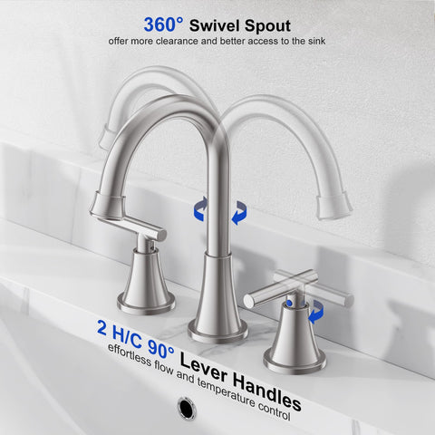 Hurran pop-up drain with overflow integrated with faucet for seamless look.