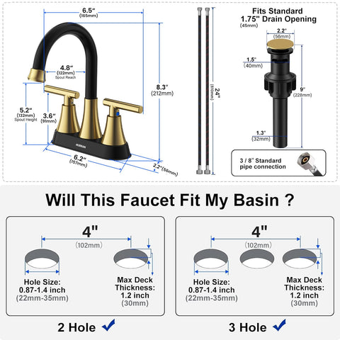 Hurran includes 24-inch supply lines for quick, tool-friendly installation.