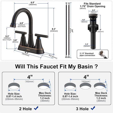 Hurran ceramic cartridge two-handle control for precise temperature