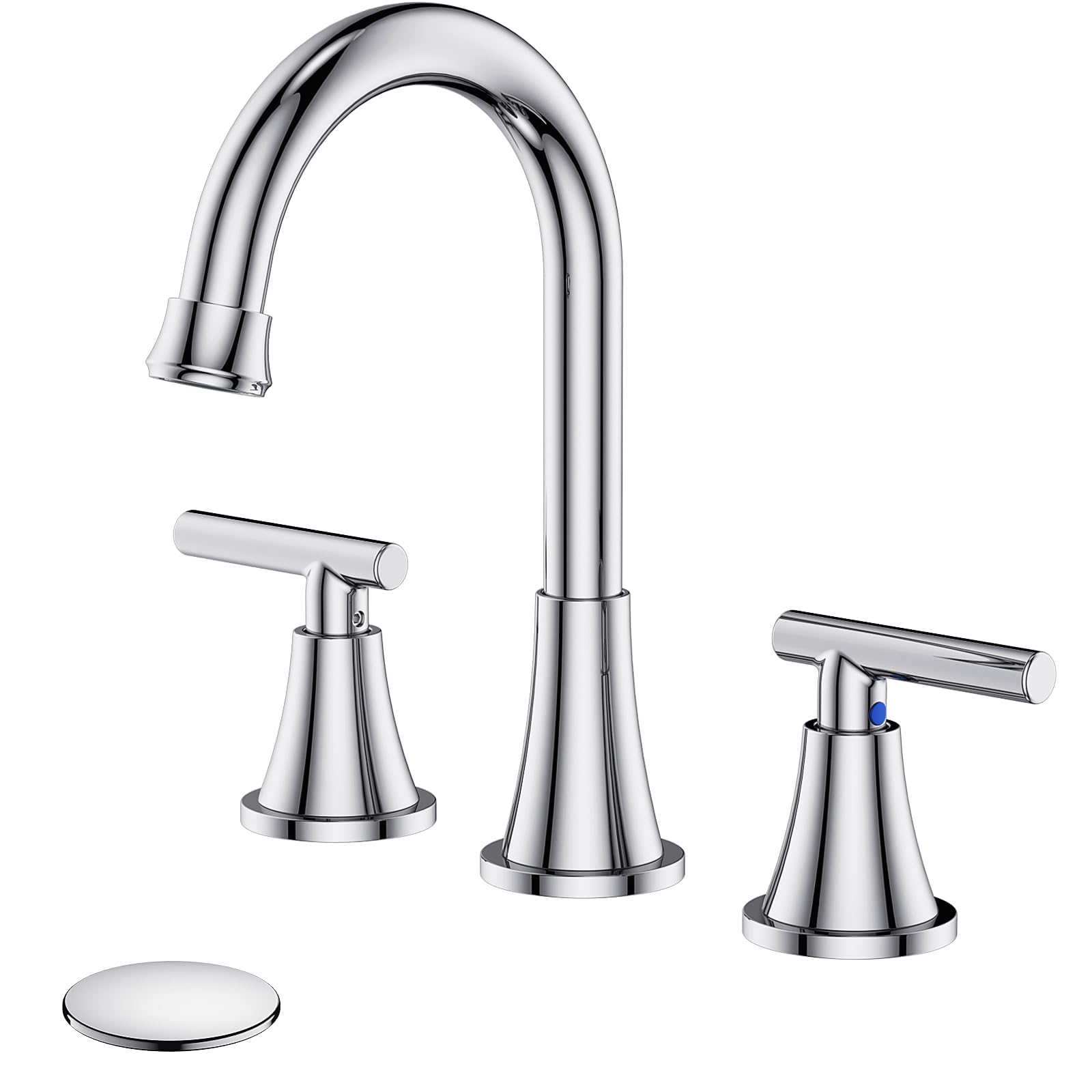 Hurran chrome widespread faucet in polished finish for a stylish bathroom sink