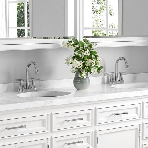 Chrome finish by Hurran resists fingerprints and water spots for easy maintenance.