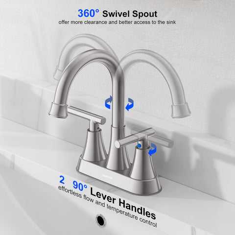 Hurran lever handles with ceramic cartridges for smooth operation.