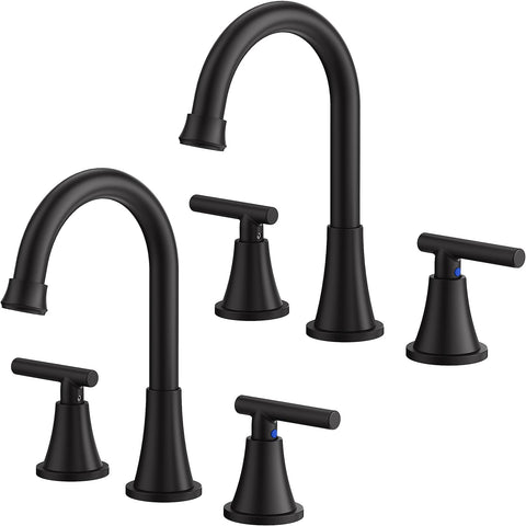 Hurran matte black faucet with swiveling spout for easy handwashing
