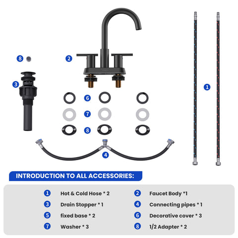 Hurran matte black faucet adds modern style to any bathroom.