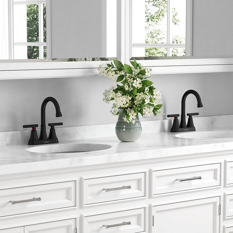 Hurran matte black finish resists fingerprints and water spots.