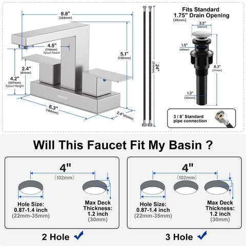 Pop-up drain close-up showing overflow feature included