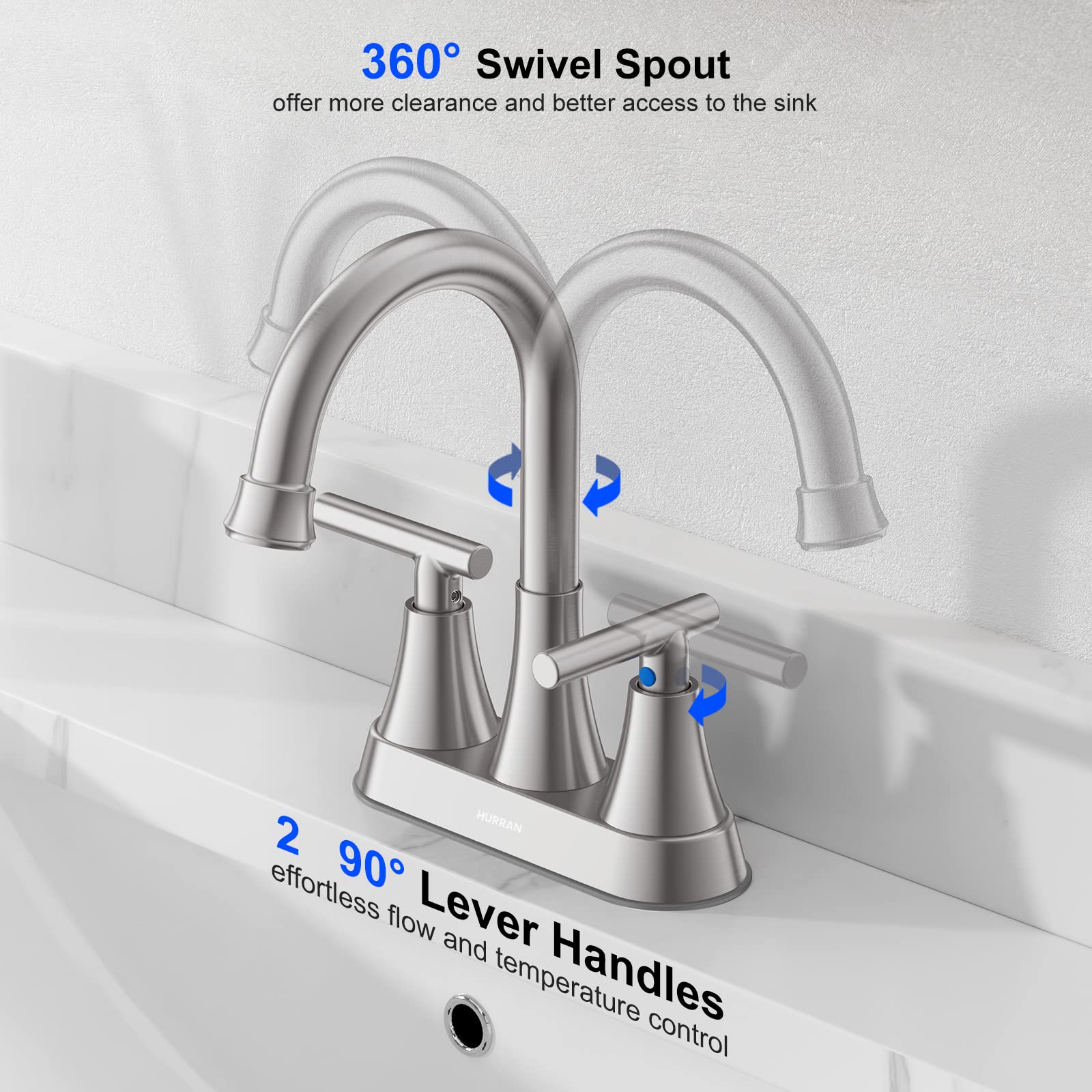 Hurran pop-up drain with overflow for simple sink maintenance.
