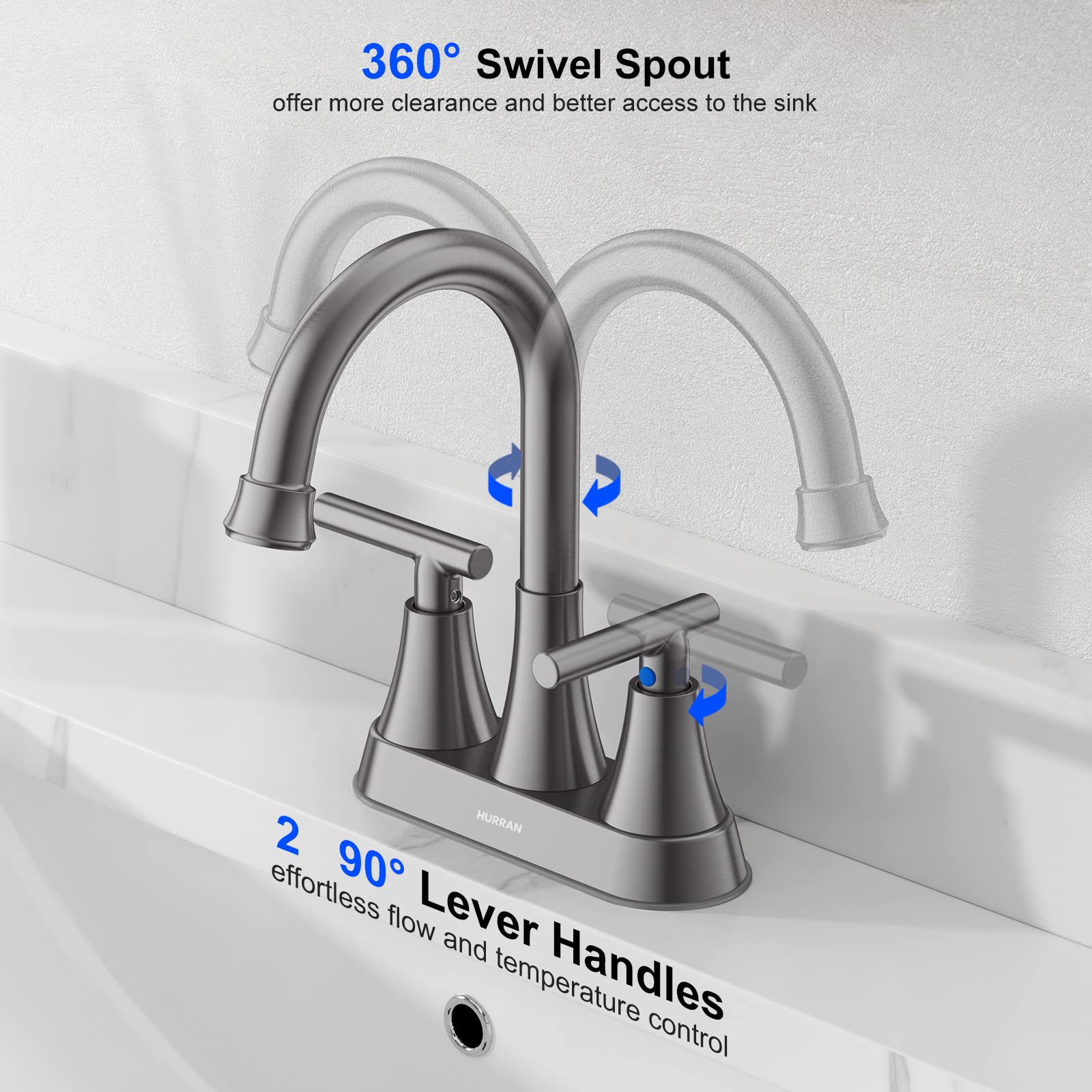 Hurran pop-up drain with overflow simplifies cleaning and maintenance.