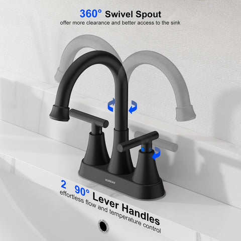Hurran 24-inch supply hoses simplify 3-hole centerset installation.