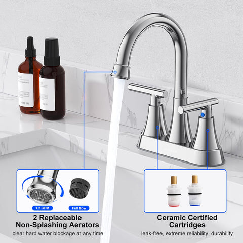 Hurran lead-free faucet with 24-inch supply lines for durable installation.