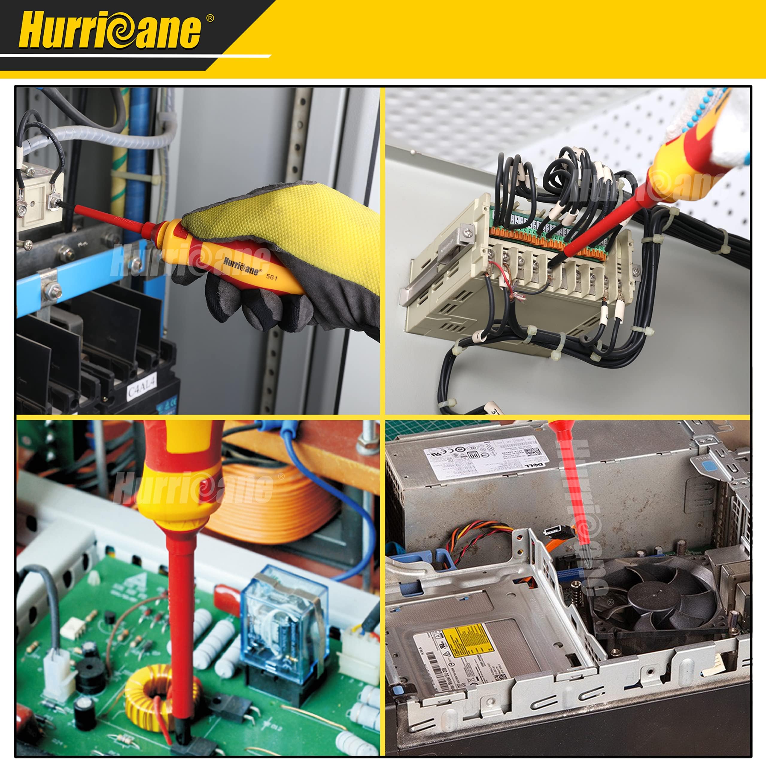 HURRICANE insulated screwdriver set for versatile tasks.