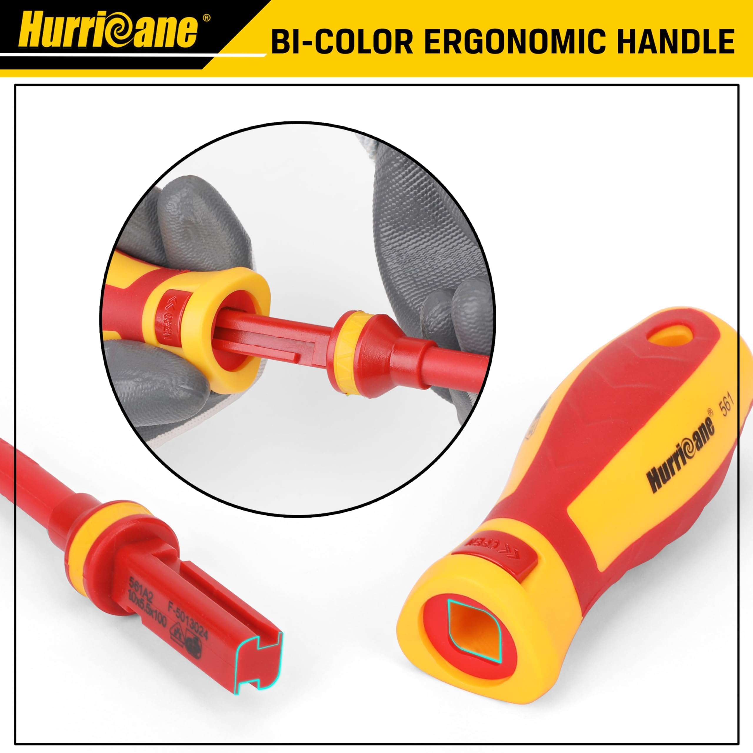 HURRICANE 1000V insulated non-slip grip for comfort during long use