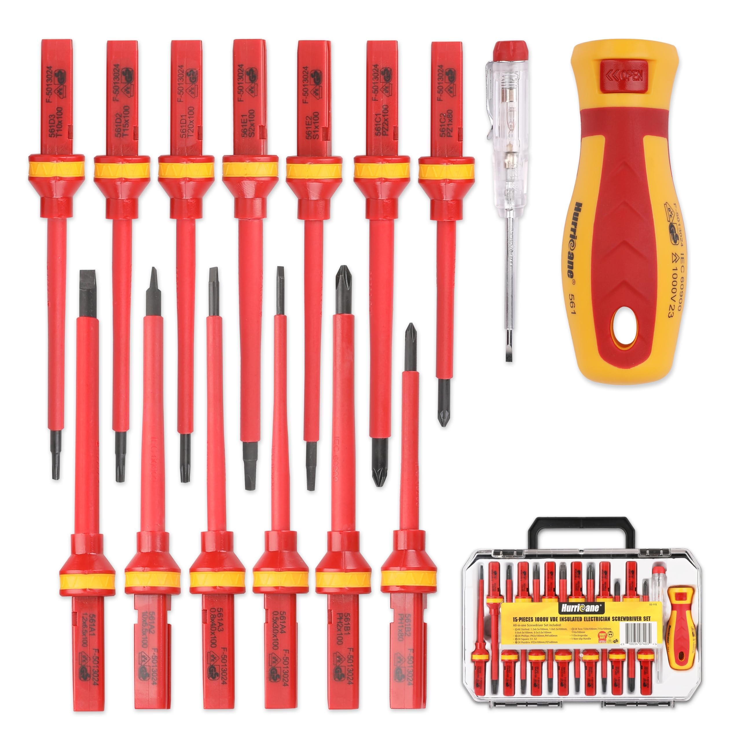 HURRICANE 1000V screwdriver set collection shows comprehensive professional versatility