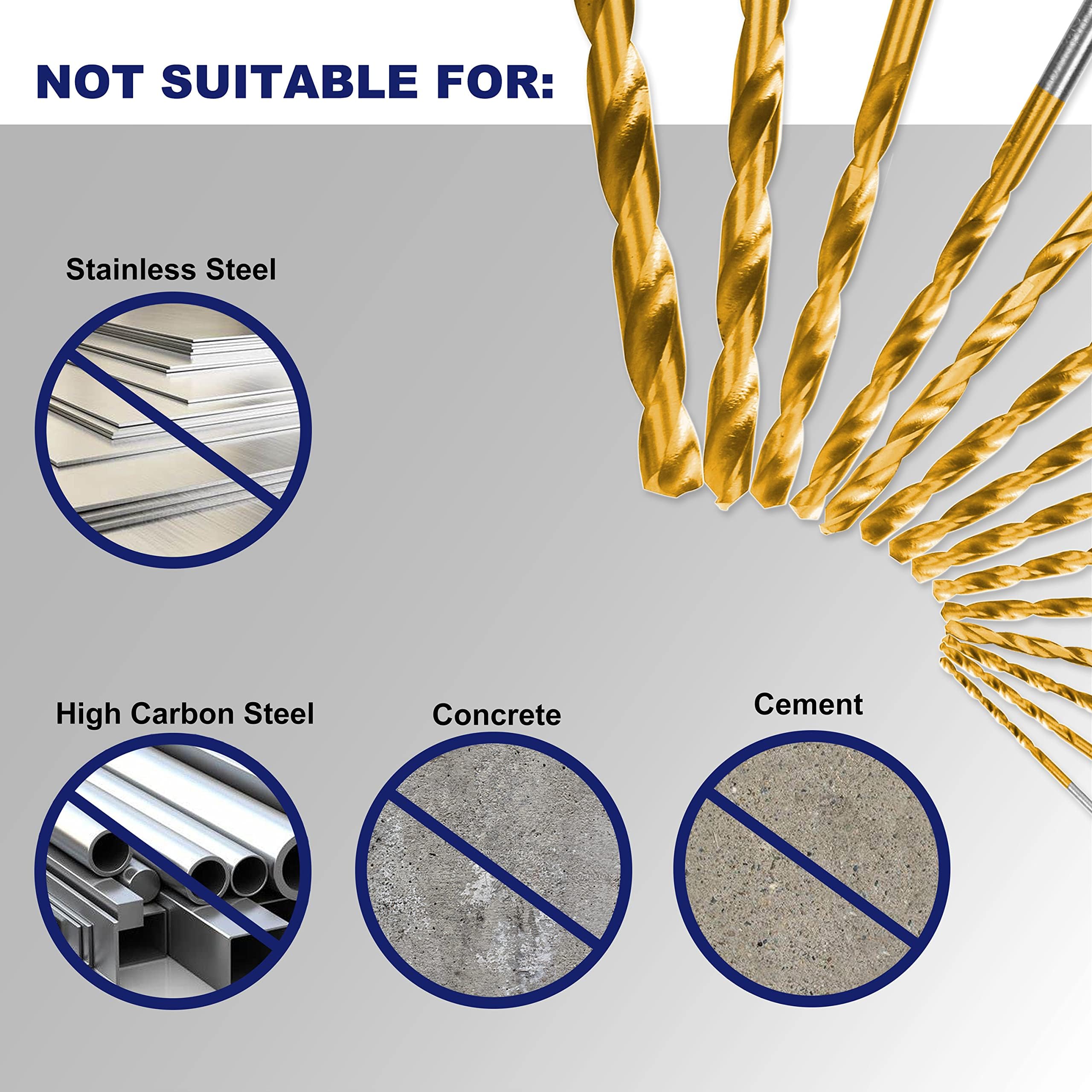 Fiberglass drilling made easier by HURRICANE titanium twist bits.