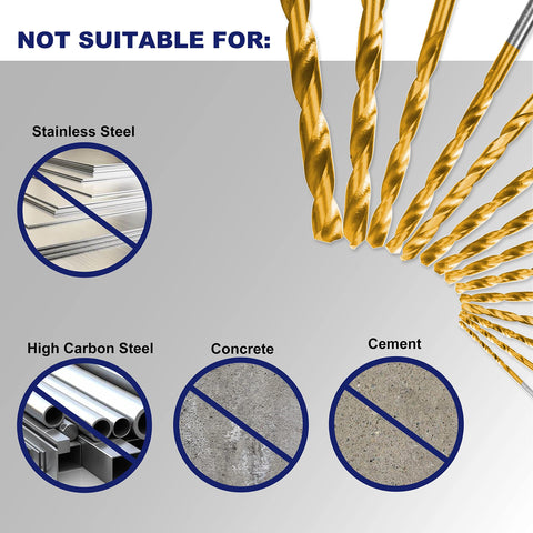 Fiberglass drilling made easier by HURRICANE titanium twist bits.