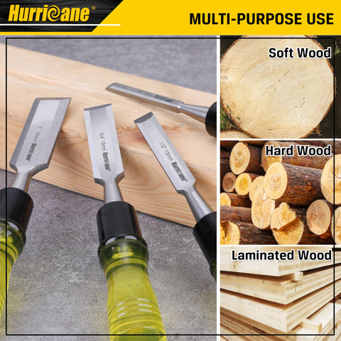 HURRICANE chisel with ergonomic extra-large handle for extended use.