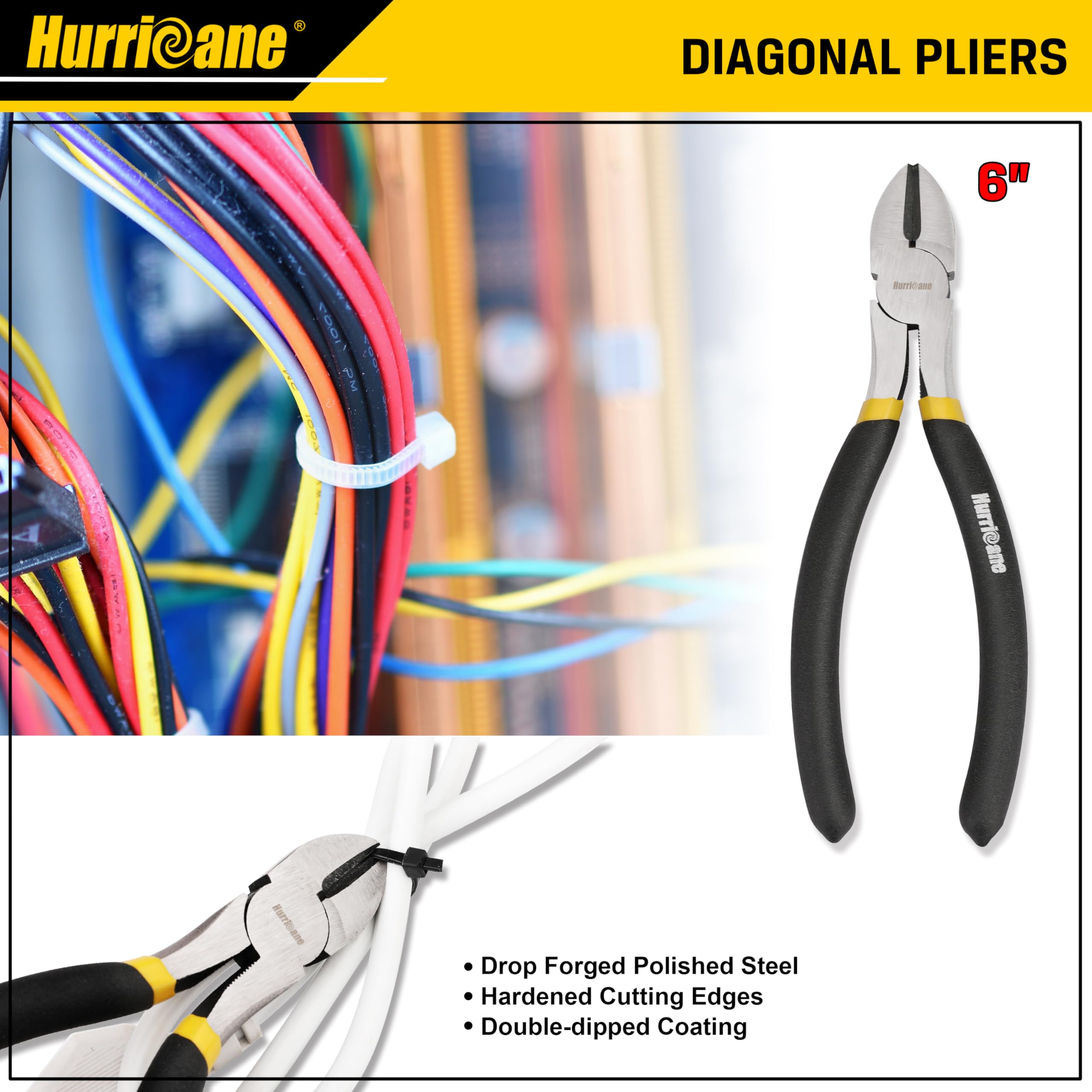Hurricane 6-inch slip joint pliers with secure grip for tight spaces and quick adjustments