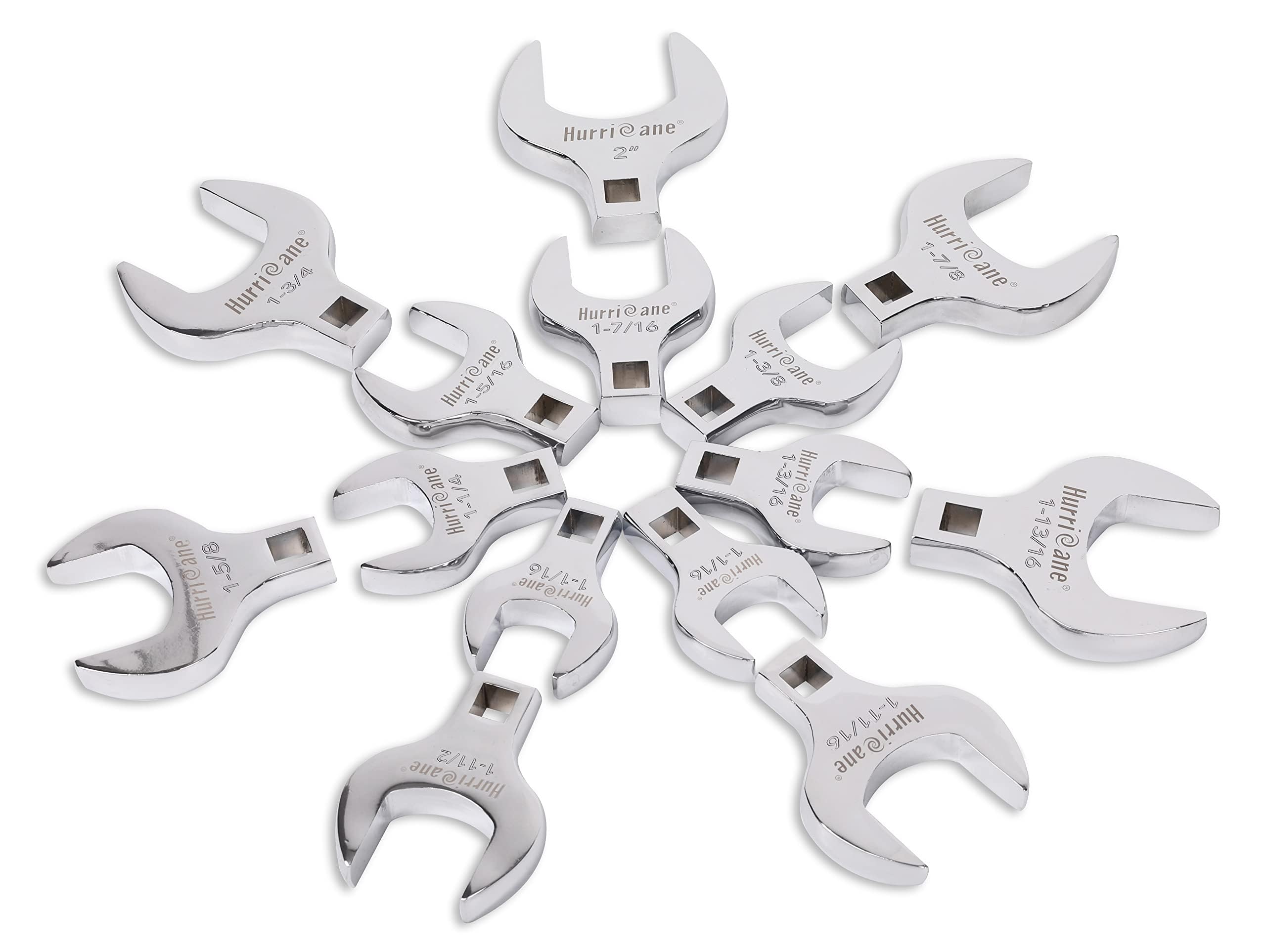 Hurricane crowfoot wrench set in a case for quick organization