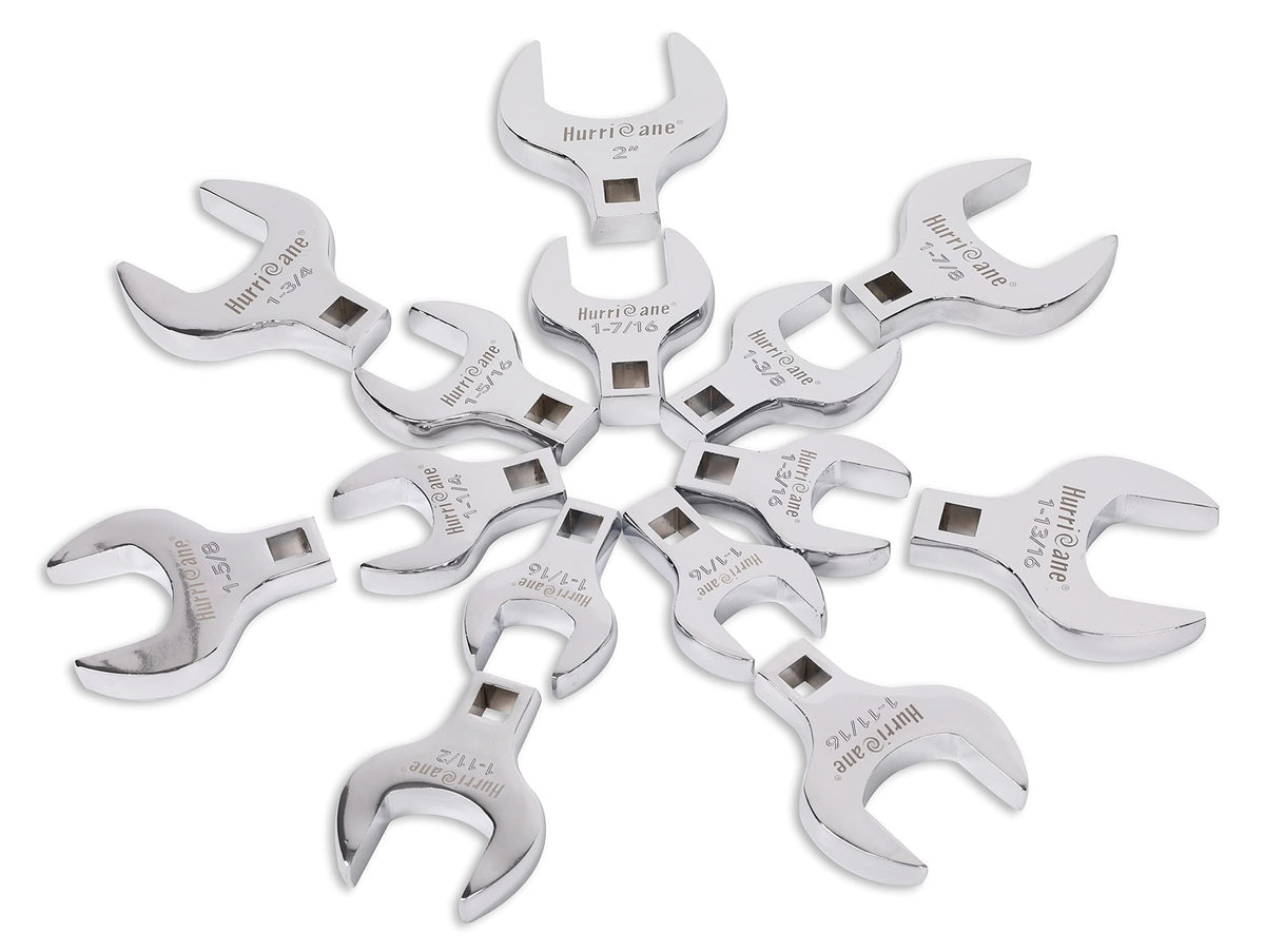 Hurricane crowfoot wrench set in a case for quick organization