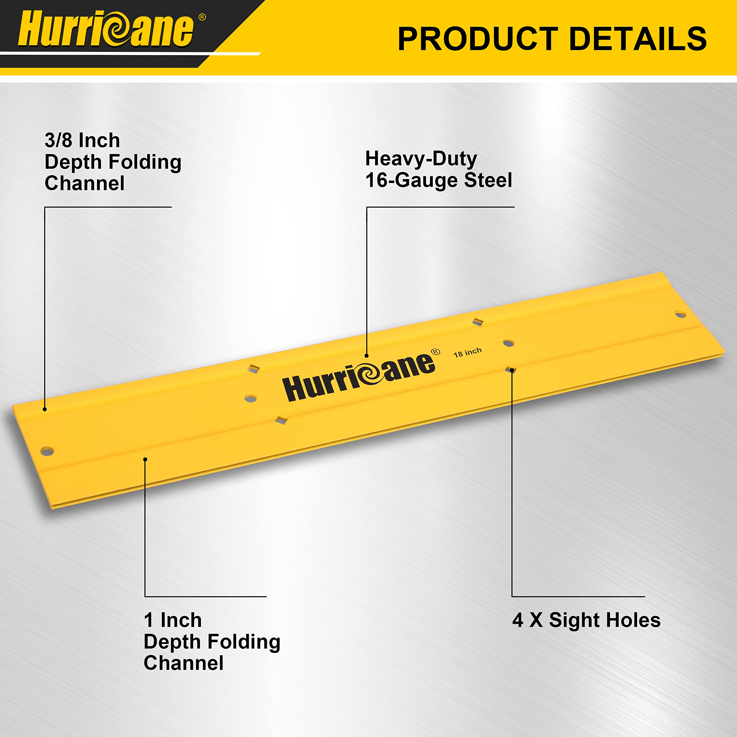 hurricane depth 3-8 inch folding depth enables tighter duct seams