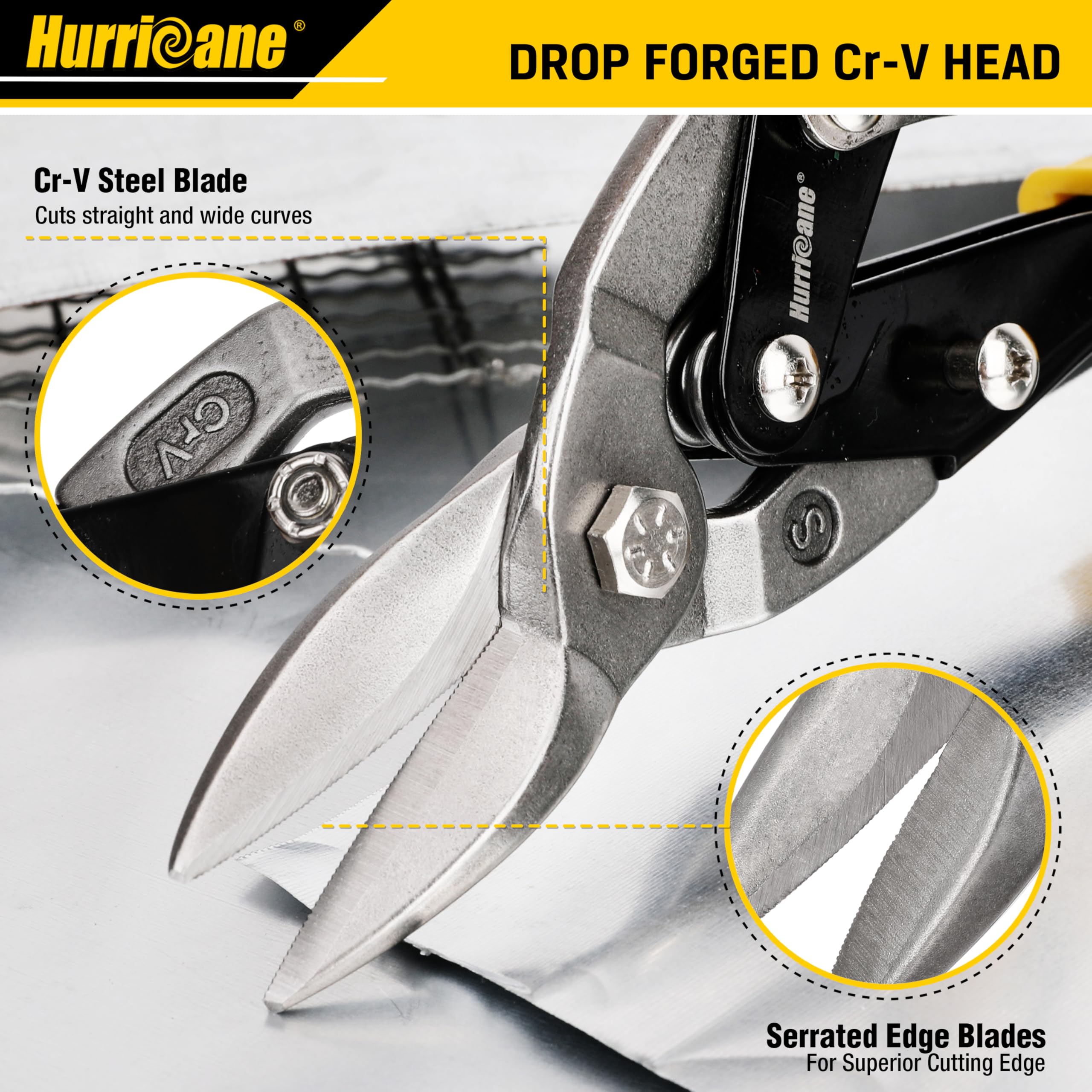 Hurricane tin snips great for DIY crafts and home repairs.