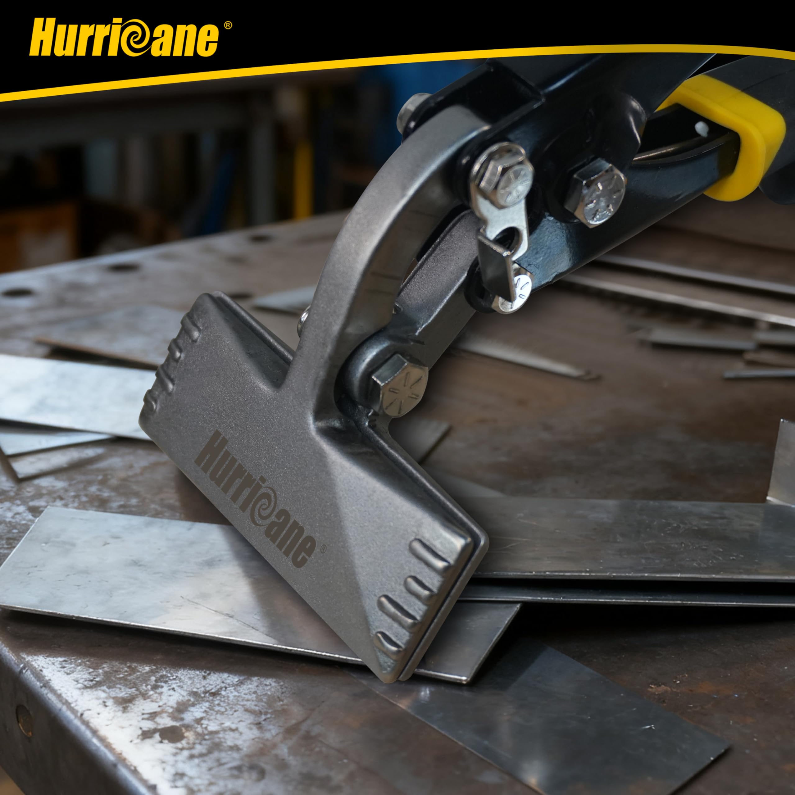 HURRICANE offset seamer during ductwork application with aligned seams.