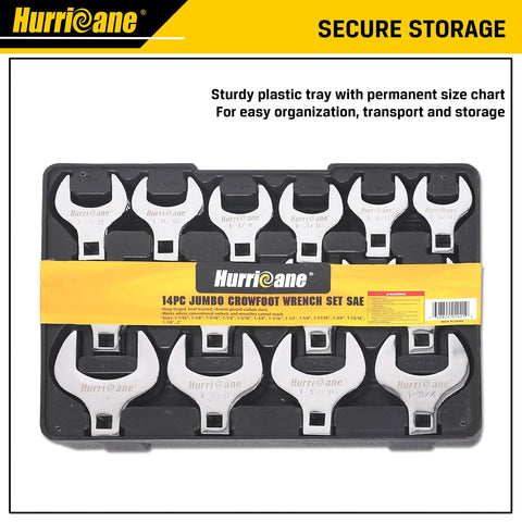 Hurricane SAE size range labels aid fast tool selection